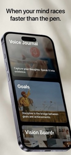 Voice Journal, Goals, and Vision Board overview
